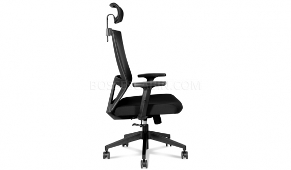black office chair with adjustable headrest