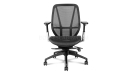 medium back office chair with black mesh back and seat