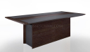 meeting table in dark wood and leather