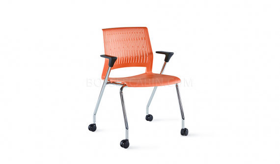'Magna' Plastic Chair With Chrome Arms & Legs