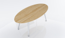 'Varna' 7 Feet Oval Shape Meeting Table in Light Oak