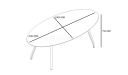 6 feet meeting room table with oval shape top