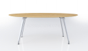 small meeting table with oval shape table top