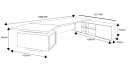 'Metro' 11 Feet Curved Top Large Office Desk