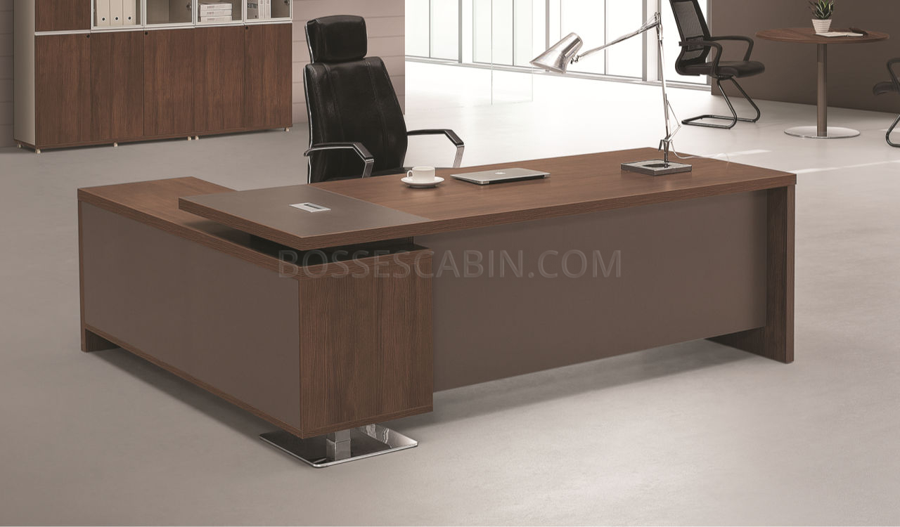 6 Feet Office Table In Walnut | Office Tables Online: Boss's Cabin