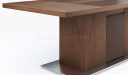 walnut finish meeting table with steel base