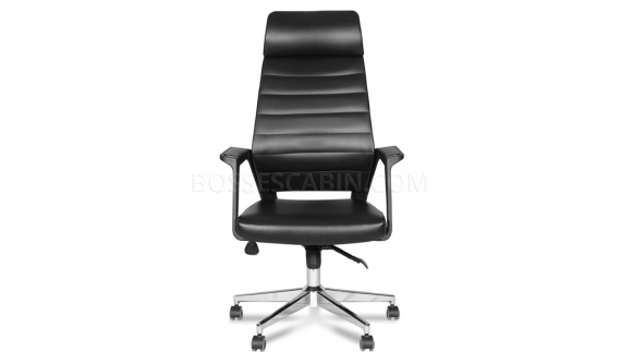 high back office chair in black artificial leather