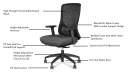 'Optima' Office Chair With Synchronized Tilt Mechanism