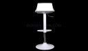 white bar stool with height adjustment mechanism and foot rest