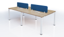 'Virgo' 2 Seater Workstation In Light Wood