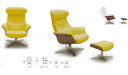 'Karma' Recliner Chair In Mustard Yellow Leather